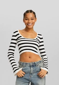 BERSHKA With Neckline - Trui - Black