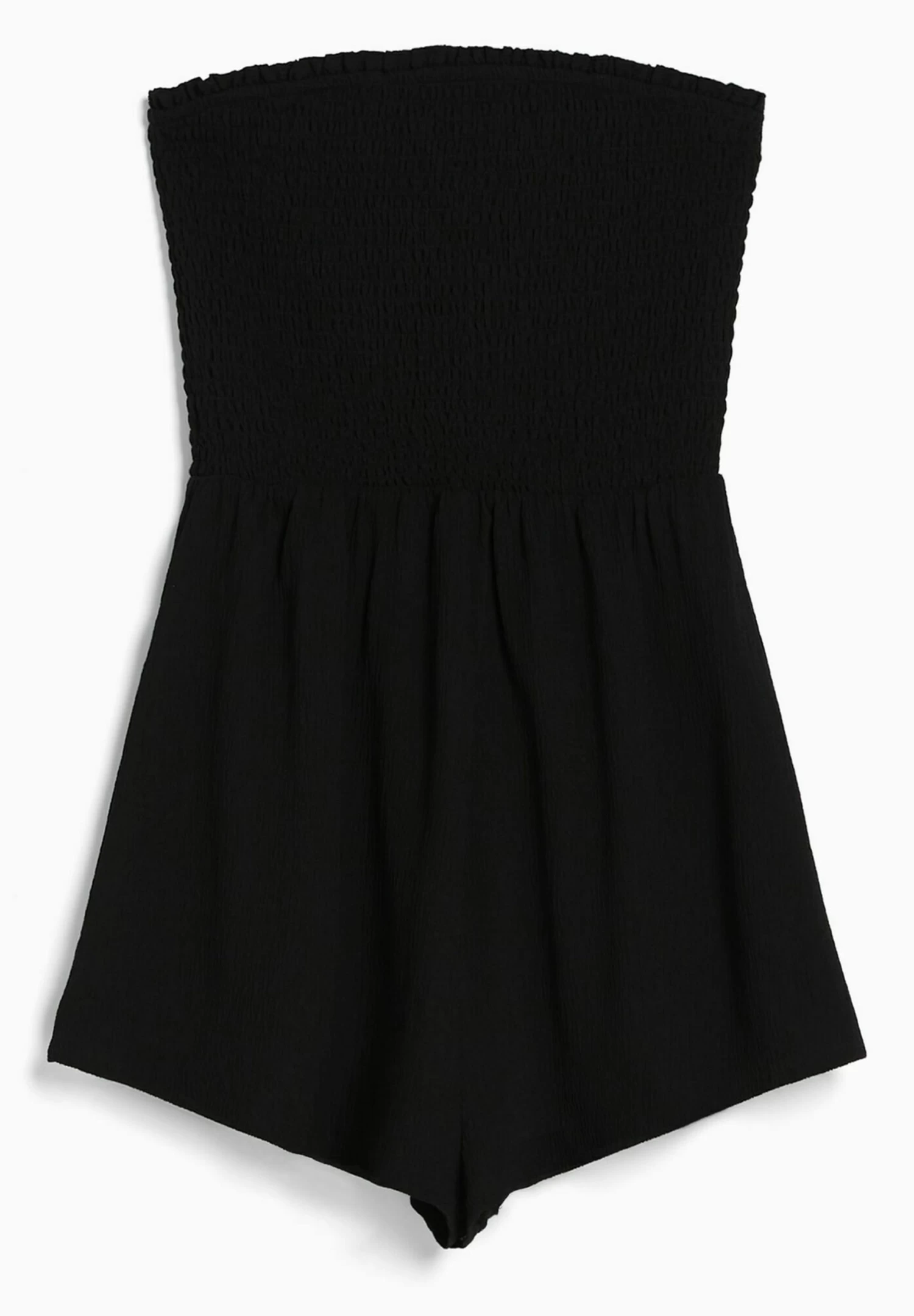 BERSHKA Textured With Shirring - Bandeau - Jumpsuit - Black 6 BERSHKA Textured With Shirring - Bandeau - Jumpsuit - Black - Afbeelding 6