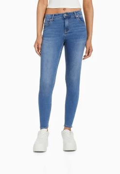 BERSHKA Push-Up - Jeans Skinny Fit - Light Blue Denim
