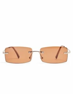 BERSHKA Rectangular No Frame - Zonnebril - Brown -Bershka 0526d3dc4b804dadb7ffcd6516727f41