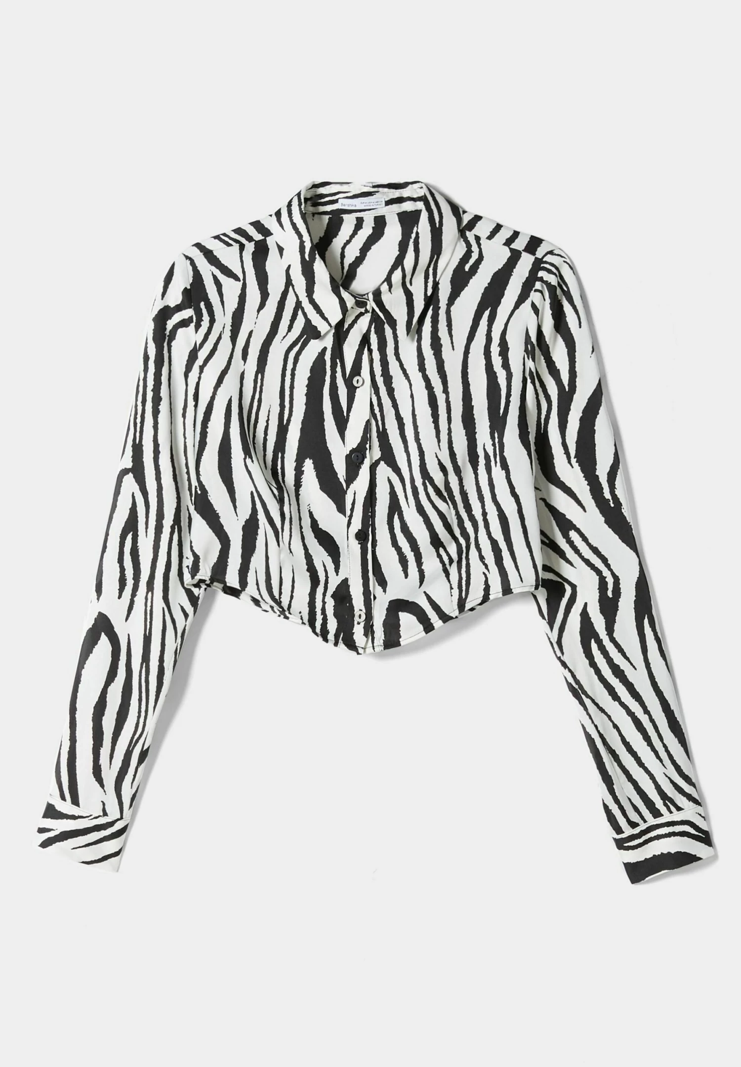 BERSHKA Long Sleeve - Overhemdblouse - Mottled Black 5 BERSHKA Long Sleeve - Overhemdblouse - Mottled Black - Afbeelding 5