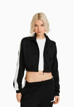 BERSHKA With Zip- Sweater Met Rits - Black