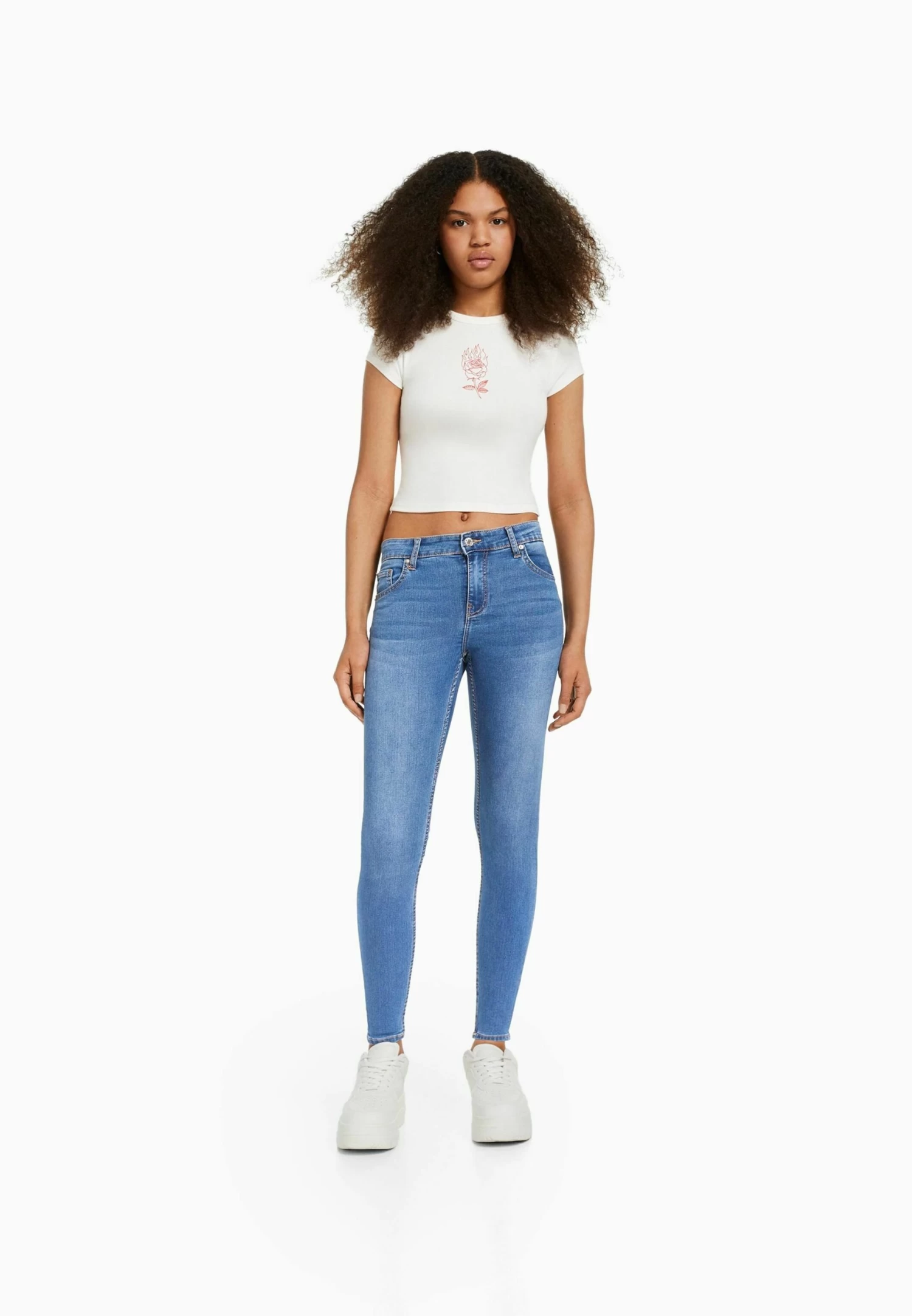 BERSHKA Push-Up - Jeans Skinny Fit - Light Blue Denim 2 BERSHKA Push-Up - Jeans Skinny Fit - Light Blue Denim - Afbeelding 2