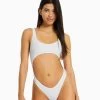 BERSHKA Shimmer Cut Out- Badpak - White