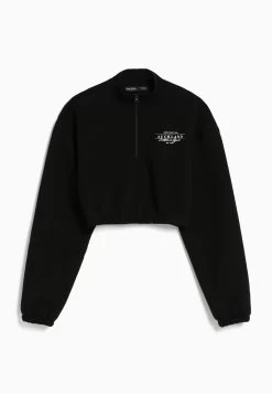 BERSHKA Zip - Sweater - Black -Bershka 0bfada1ca8574d87a34f4bbe005dc556