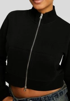 BERSHKA Printed High Neck - Sweater Met Rits - Black -Bershka 0d33eba576d24a6a9534fca448ba3b94