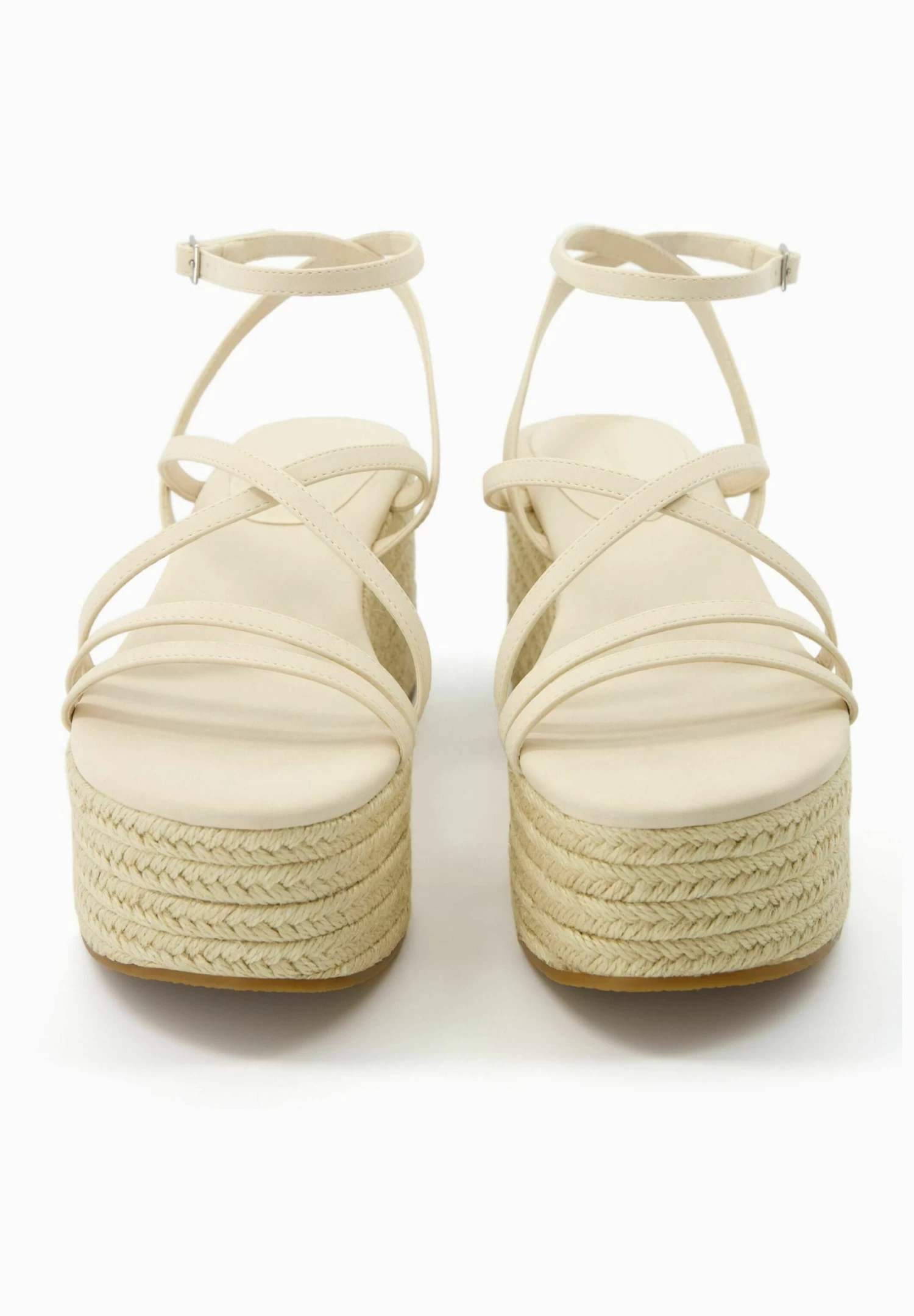 BERSHKA Multi-Strap With Ankle Strap- Sandalen Met Sleehak - Beige 5 BERSHKA Multi-Strap With Ankle Strap- Sandalen Met Sleehak - Beige - Afbeelding 5