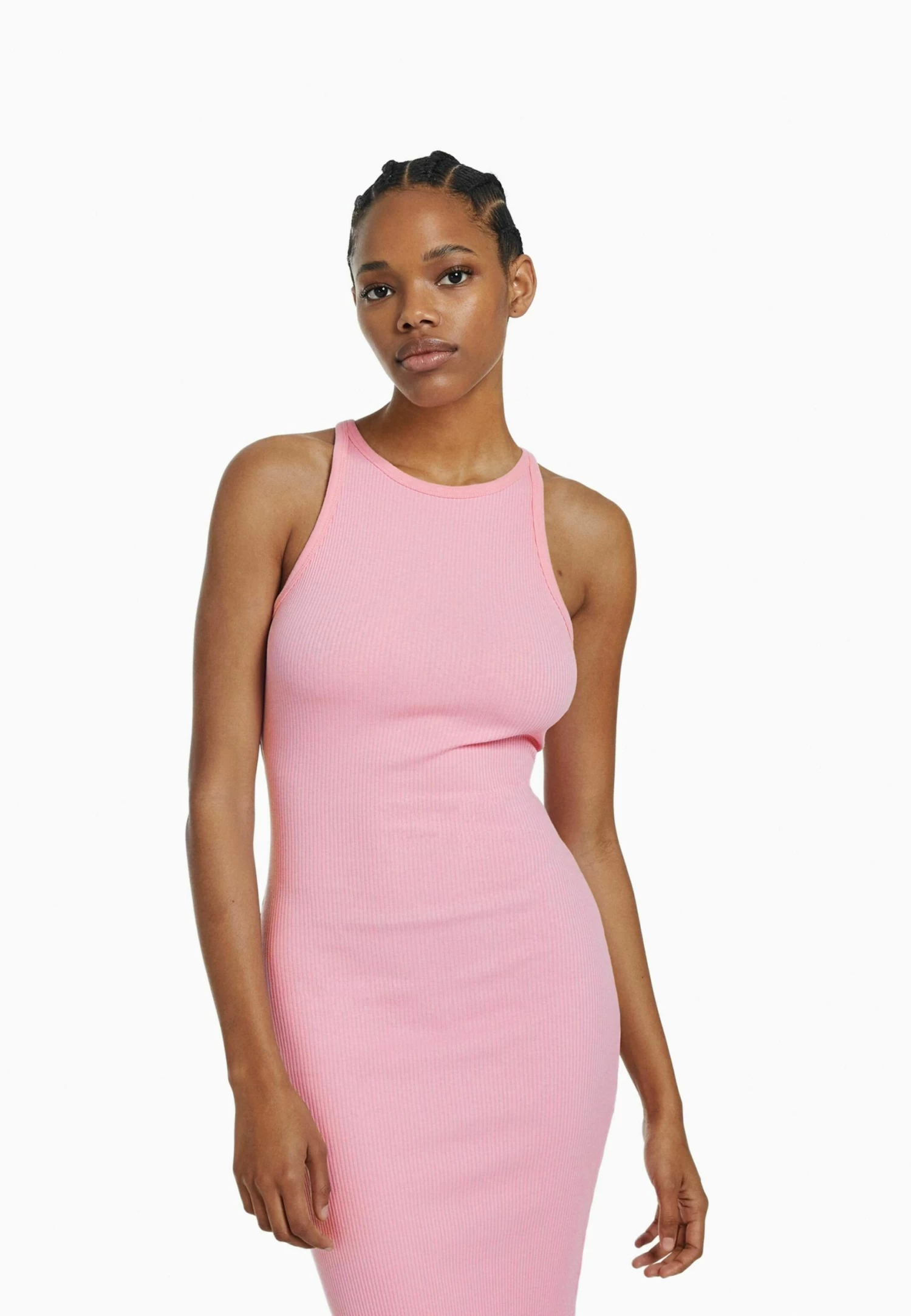 BERSHKA Midi - Etui-Jurk - Light Pink 3 BERSHKA Midi - Etui-Jurk - Light Pink - Afbeelding 3