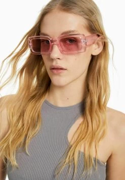 BERSHKA Transparent - Zonnebril - Light Pink
