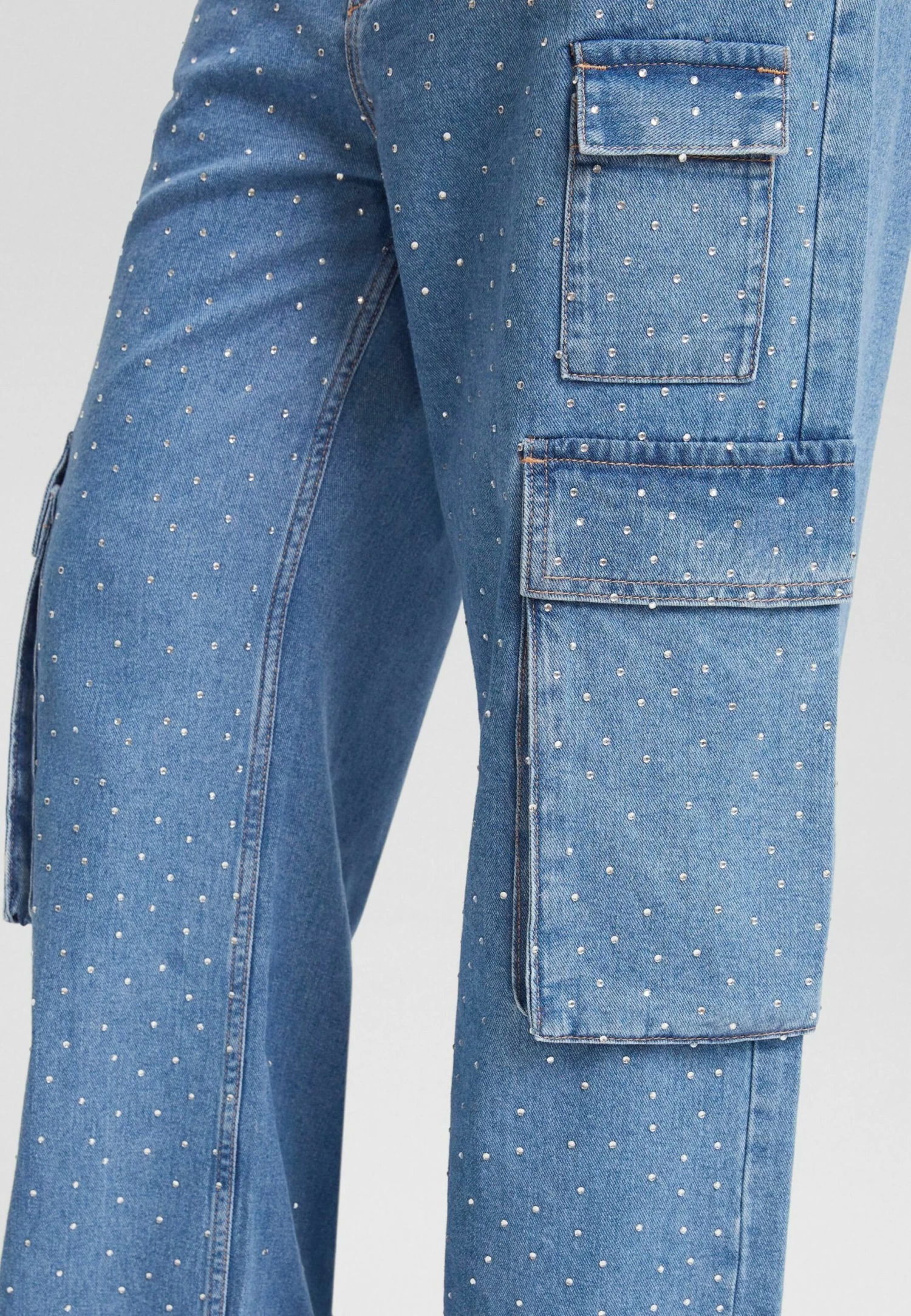 BERSHKA Rhinestone- Flared Jeans - Dark Blue 5 BERSHKA Rhinestone- Flared Jeans - Dark Blue - Afbeelding 5