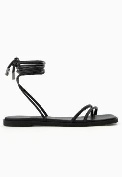 BERSHKA Lace Up Slider - Sandalen - Black -Bershka 0fb1cc22b4444d70b9caa7d11fe3db5b