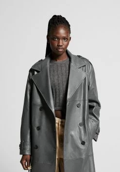 BERSHKA Trenchcoat - Dark Grey -Bershka 1025095692ae4470b6dd2b46f42ec606