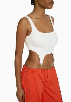 BERSHKA Corset - Top - Off White -Bershka 109ed498abe147b28f308320f9868696