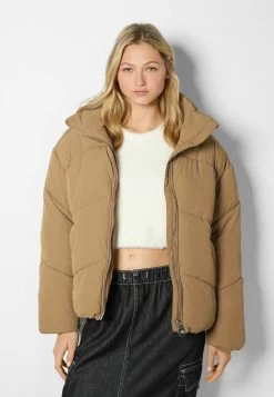 BERSHKA Oversize- Winterjas - Beige