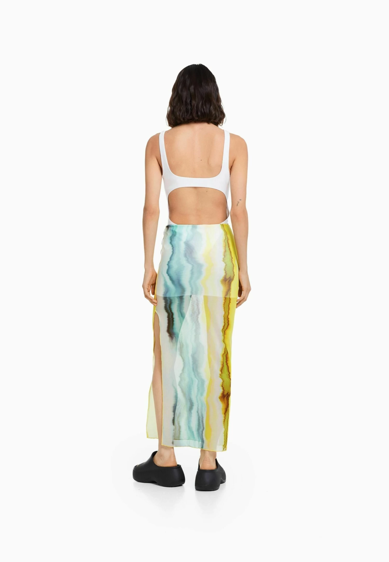 BERSHKA Tie Dye- Maxirok - Green 3 BERSHKA Tie Dye- Maxirok - Green - Afbeelding 3