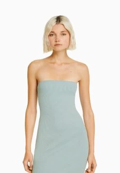 BERSHKA Maxi-Jurk - Light Blue Denim -Bershka 12eb716d58d84c9eba1311b4f5d13433