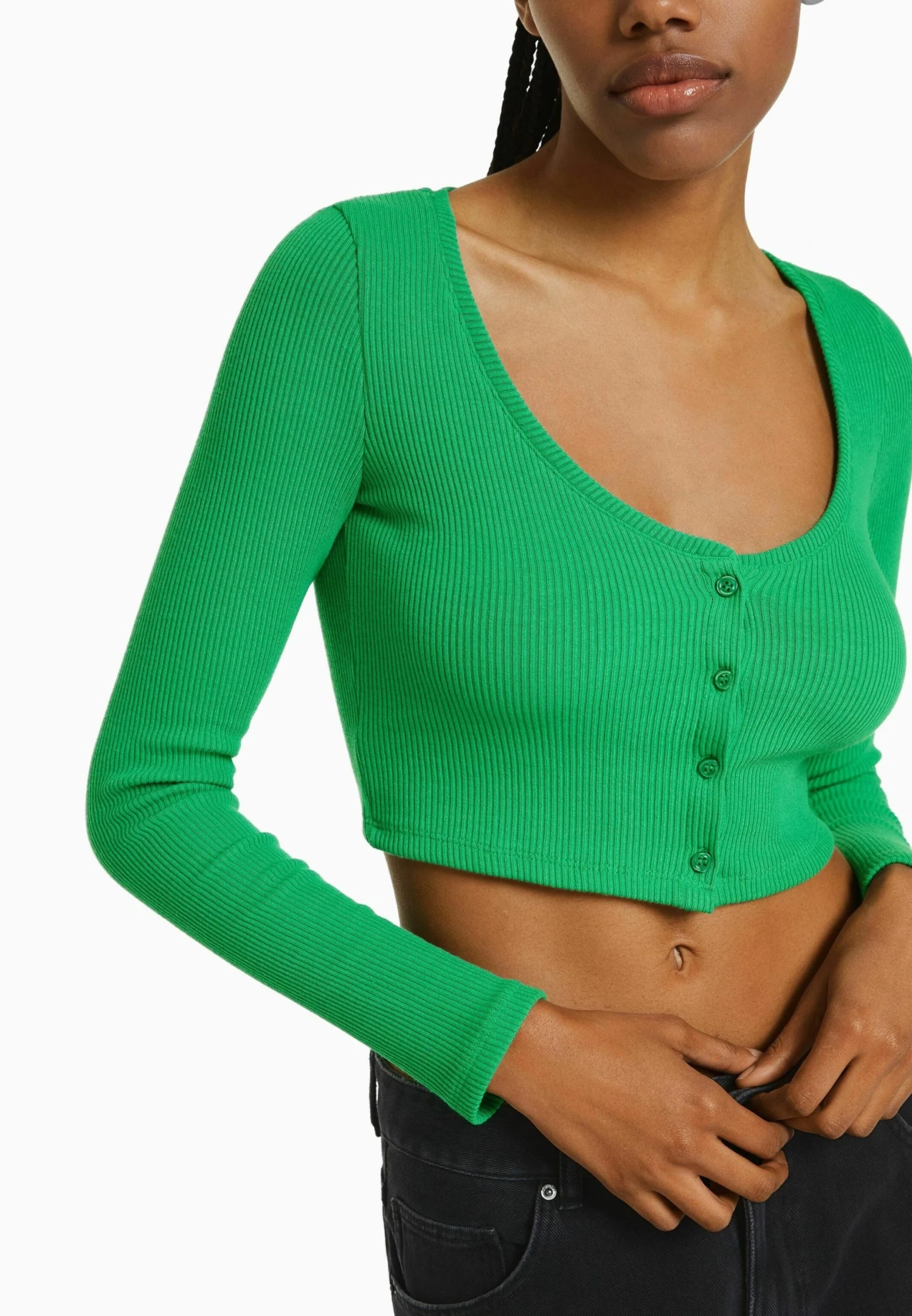 BERSHKA Buttoned - Vest - Evergreen 4 BERSHKA Buttoned - Vest - Evergreen - Afbeelding 4