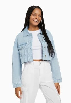 BERSHKA Spijkerjas - Light Blue