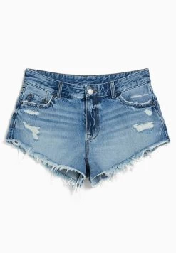 BERSHKA Vintage With Rips - Jeansshort - Dark Blue -Bershka 153e71b59ad446a69ff02e13b0a22d05