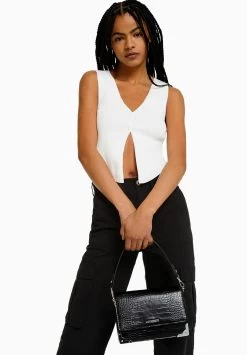 BERSHKA Textured - Minaudière With Handle - Handtas - Black