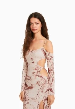BERSHKA Printed With Cut Out Asymmetric- Etui-Jurk - Dark Brown 8 BERSHKA Printed With Cut Out Asymmetric- Etui-Jurk - Dark Brown -Bershka 16e1b2a7c35c47959061a47ef111c7e1