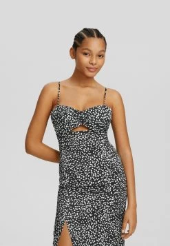 BERSHKA Printed With Straps - Jurk - Black 8 BERSHKA Printed With Straps - Jurk - Black -Bershka 16ee29761d5c4e84a0c660d1b56d1834