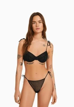 BERSHKA With Ties- Bikinitop - Black