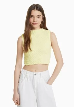 BERSHKA Trui - Yellow