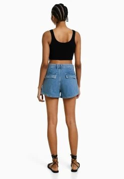BERSHKA Jeansshort - Light Blue Denim -Bershka 17fa8c153a9449058a0d772ca5269de0
