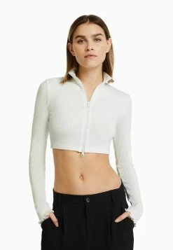 BERSHKA Vest - White