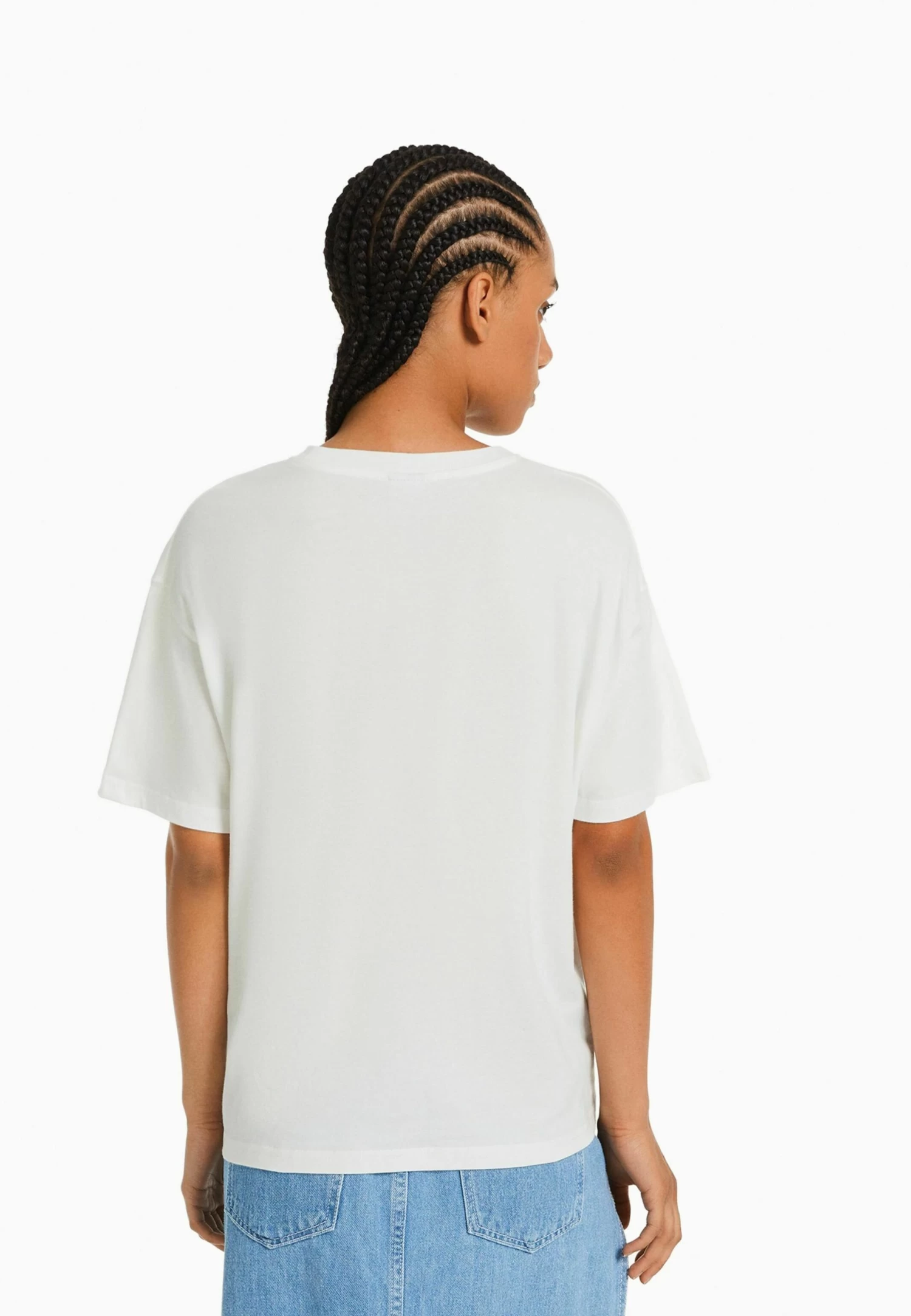 BERSHKA Short Sleeve - Print - T-Shirt Print - White 3 BERSHKA Short Sleeve - Print - T-Shirt Print - White - Afbeelding 3