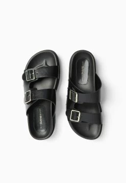 BERSHKA Buckled- Muiltjes - Black -Bershka 199b61728e6b4b398abd0d146d8e473c