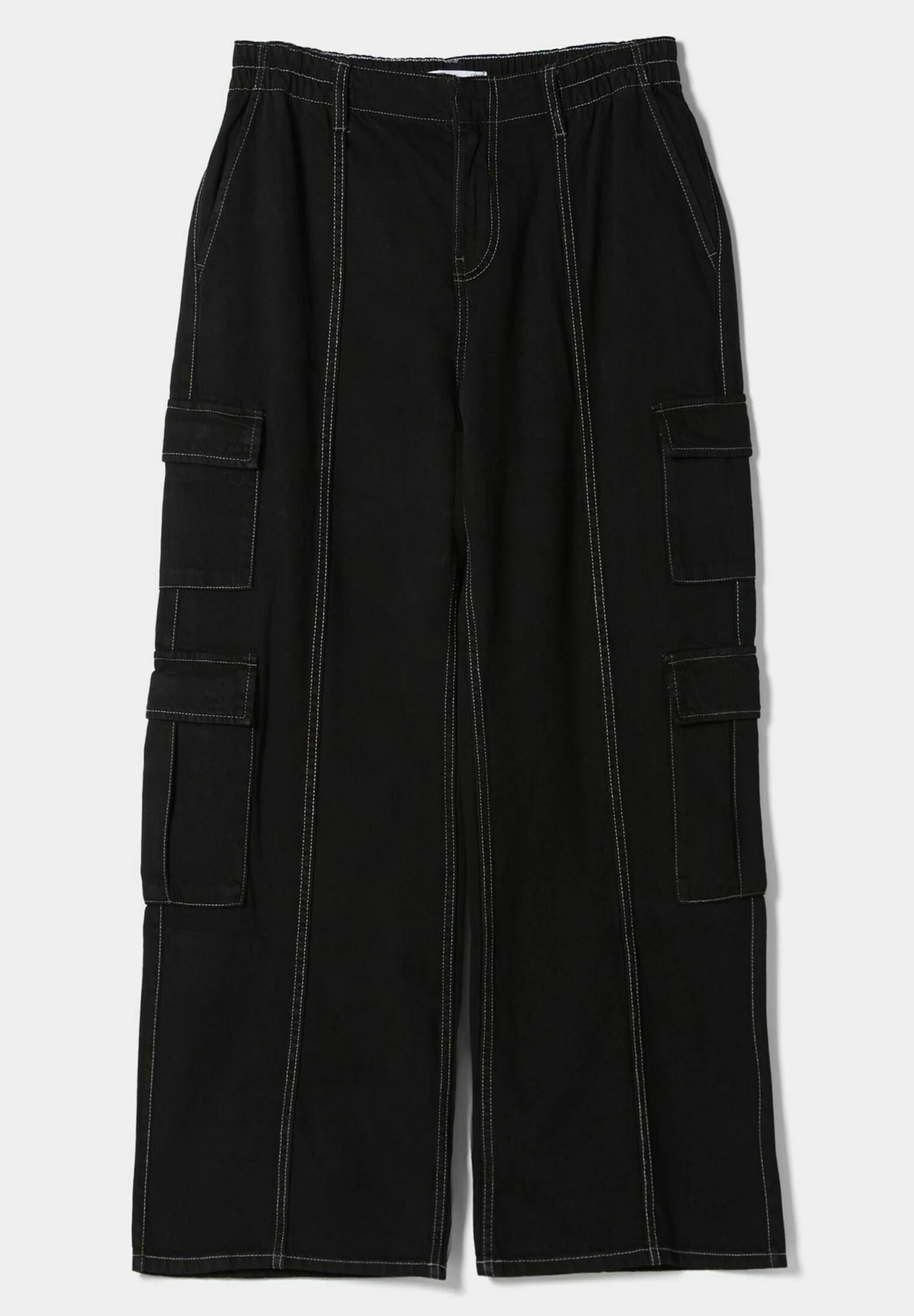 BERSHKA Multipocket Cargo Jeans - Flared Jeans - Black 5 BERSHKA Multipocket Cargo Jeans - Flared Jeans - Black - Afbeelding 5