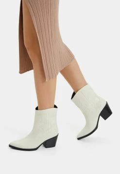 BERSHKA Cowboy-/Bikerlaarsjes - Beige