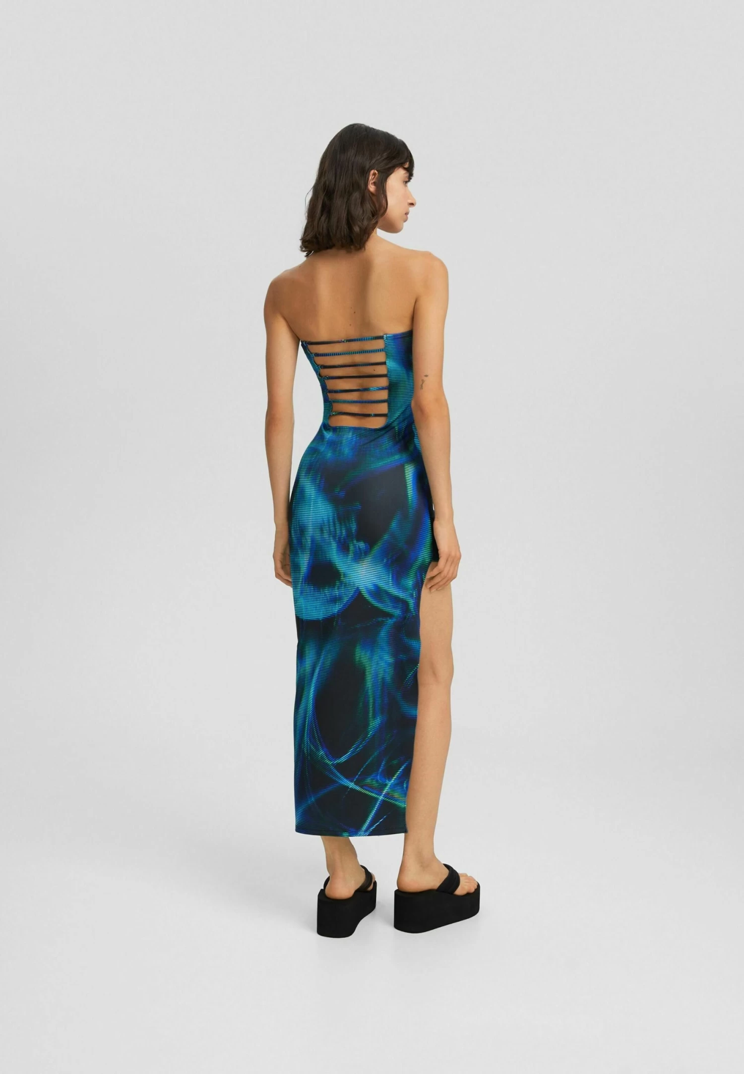 BERSHKA With Print- Jurk - Black 2 BERSHKA With Print- Jurk - Black - Afbeelding 2