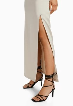 BERSHKA With Side Slit - Maxirok - Stone 8 BERSHKA With Side Slit - Maxirok - Stone -Bershka 1bd54ac64f214e0796e76d020ab91007