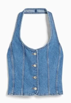 BERSHKA Blouse - Light Blue Denim -Bershka 1c2ec172b5714b4eb209c6e7da9d16c4