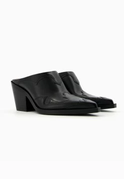 BERSHKA Heeled - Clogs - Black -Bershka 1e064958232d4e6ea6bd37f2db239282