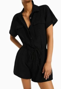 BERSHKA Rustic Utility - Playsuit - Jumpsuit - Black -Bershka 1f9ef1c1fec94d039bf562f75f6175ee