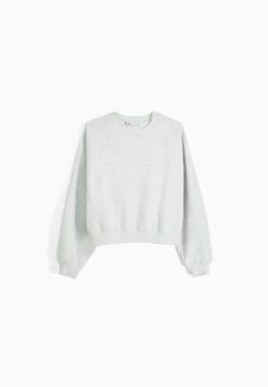 BERSHKA Raglan Sleeve - Sweater - Mottled Grey -Bershka 2084597c68b046c295c22db449cc50d0