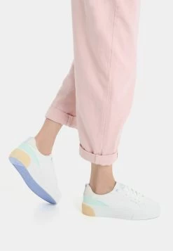 BERSHKA Plateau - Sneakers Laag - White