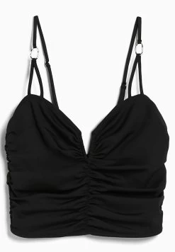 BERSHKA Gathered With Neckline Detail - Top - Black -Bershka 21a0354c405643c1acd488a465fafd7e