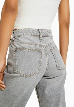 BERSHKA Slim Fit Jeans - Mottled Light Grey -Bershka 224082cdf23f4ee4ba0d325f19944856