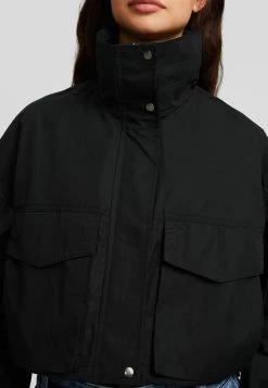 BERSHKA Effect Short - Lichte Jas - Black -Bershka 227b1bb82aab4dde97c2de82f7be8251