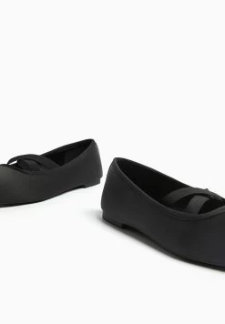 BERSHKA Stretch Flats - Ballerina'S Met Enkelbandjes - Black -Bershka 23c681553e1f4da9ba72917c03babb29