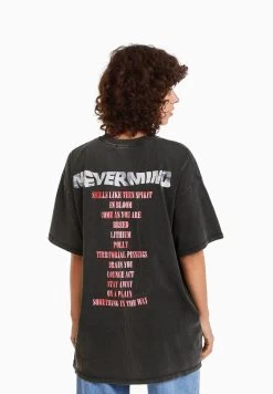 BERSHKA Nirvana Short Sleeve - T-Shirt Print - Dark Grey -Bershka 24ed34d379464216a2b00e2dacb36866