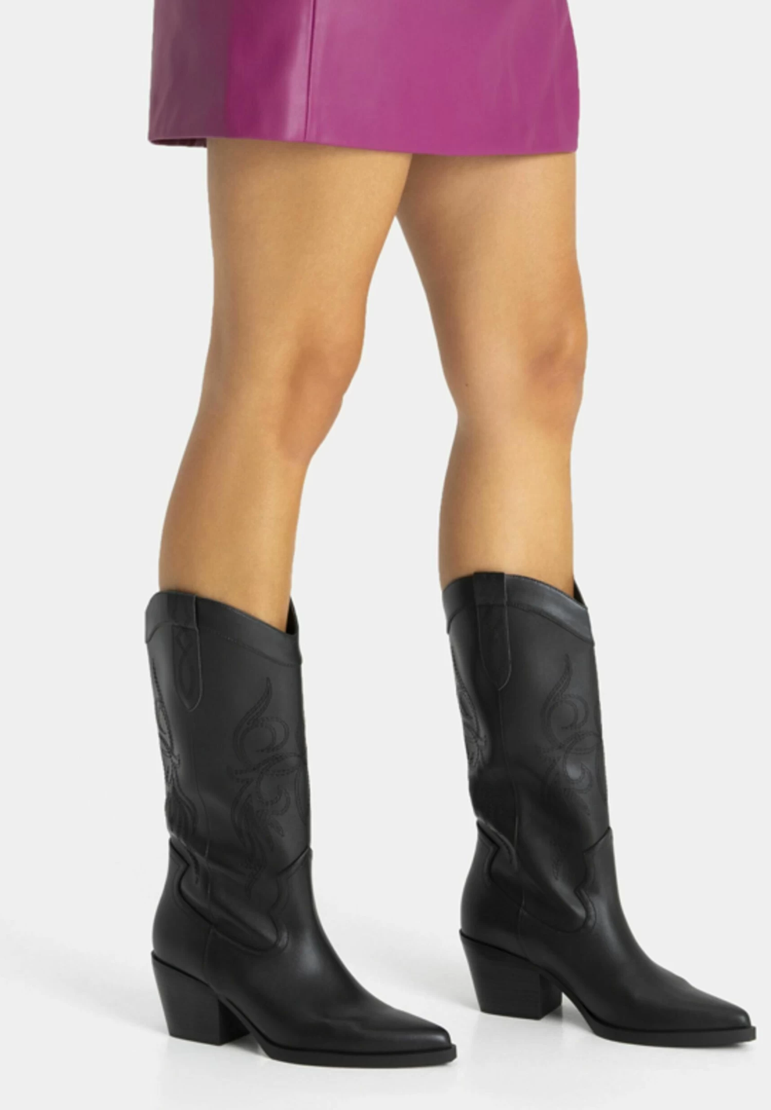 BERSHKA Heeled - Cowboy-/Bikerlaarzen - Black 1 BERSHKA Heeled - Cowboy-/Bikerlaarzen - Black