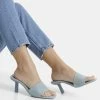 BERSHKA Muiltjes Met Hak - Metallic Blue