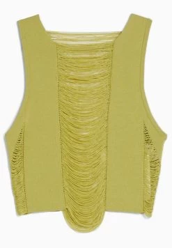 BERSHKA Open Knit - Top - Evergreen -Bershka 2624153dd245440982f3992513464628