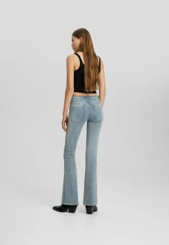 BERSHKA Waist - Bootcut Jeans - Light Blue -Bershka 273ce81a59b244ca9ad427fc289cda64